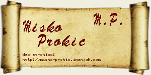Miško Prokić vizit kartica